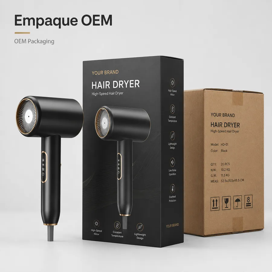Empaque OEM para secadores de pelo